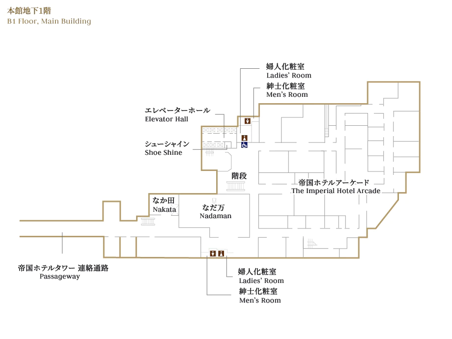 Floor map of the B1 Floor, Main Building