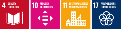 Goal 4: Quality education, Goal 10: Reduced Inequalities, Goal 11: Sustainable Cities and Communities, Goal 17: Partnerships
