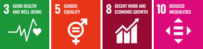 Goal 3: Good Health and Well-Being, Goal 5: Gender Equality, Goal 8: Decent Work and Economic Growth, Goal 10: Reduced Inequalities