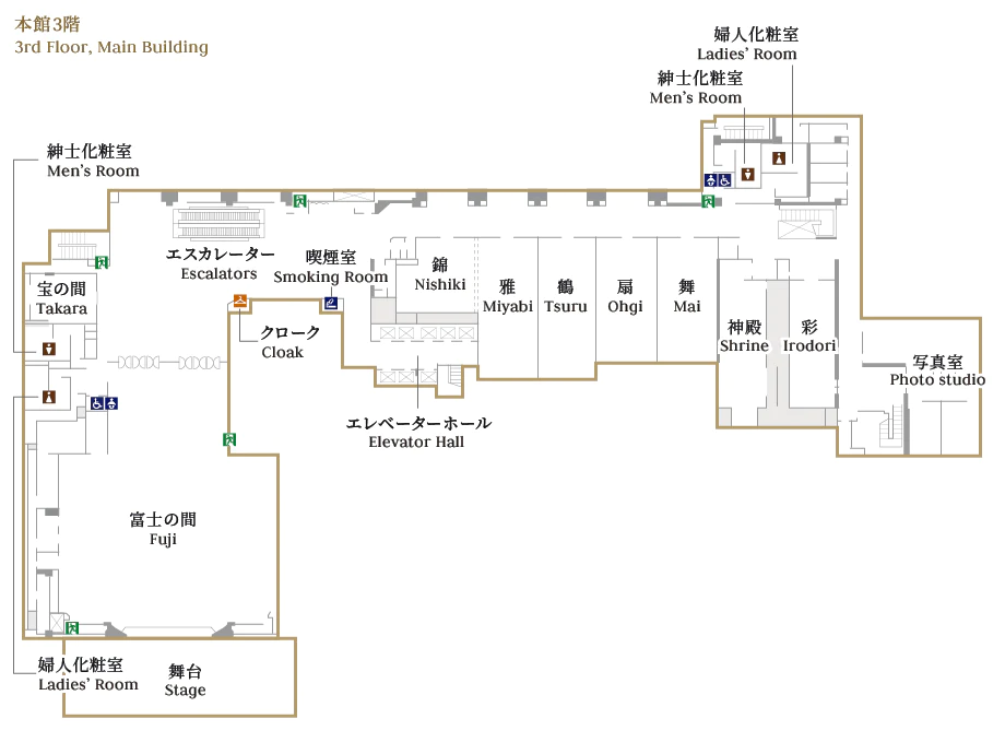 本館3階のフロアマップ