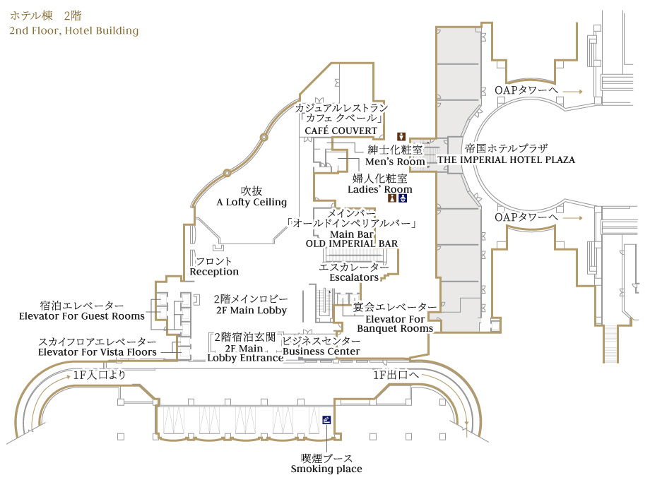 Floor map of the 2nd Floor, Hotel Building