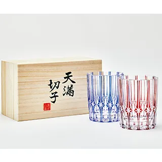 開業25周年記念デザイン 天満切子ロックグラス 「インペリアル S